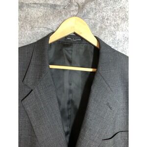 Gerald Austin Blazer Mens 46R Black Windowpane Suit Coat Jacket Business Casual